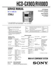 Sony HCD-RV800D Service Manual