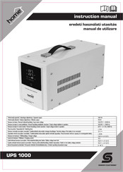 Somogyi Elektronic Home UPS1000 Instruction Manual