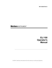 Mortara Instrument ELI 100 Operator's Manual