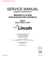 Lincoln Impinger X2 Ovens with Push Button Controls 3240-2 Service Manual