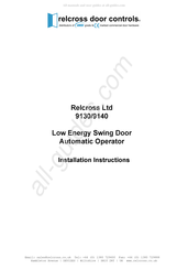 Relcross Door Controls 9140 Installation Instructions Manual