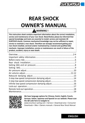 SR Suntour REAR SHOCK Owner's Manual