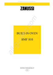 Zanussi BMF810 Instruction Booklet