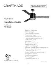 Craftmade MRN52 Installation Manual