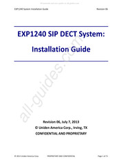 Uniden EXP1240 Installation Manual