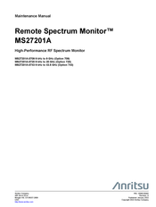 Anritsu Company Remote Spectrum Monitor MS27201A Maintenance Manual