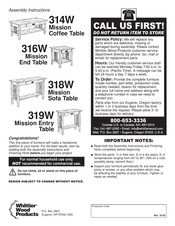 Whittier Wood Products 314W Assembly Instructions Manual