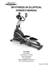 BH FITNESS X6 ELLIPTICAL Owner's Manual