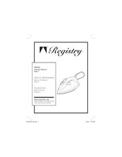Registry 1001167 Operation Manual