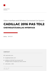 KAP CADILLAC 2016 PAS TDL2 Instruction Manual
