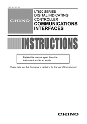Chino LT830 Series Instructions Manual