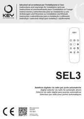 Key Automation SEL3 Instructions And Warnings For Installation And Use