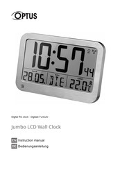 Optus Jumbo LCD Wall Clock Instruction Manual