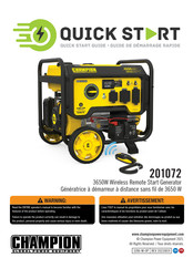 Champion 201072 Quick Start Manual