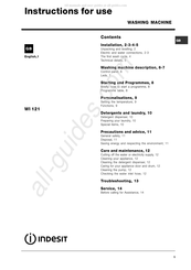 Indesit WI 121 Instructions For Use Manual