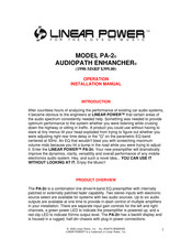 Linear Power PA-2 AudioPath Enhancer Operation & Installation Manual