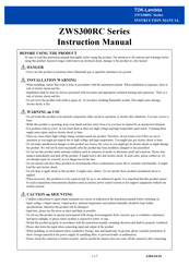 TDK-Lambda ZWS300RC Series Instruction Manual
