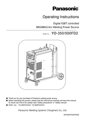 Panasonic YD-350FD2 Operating Instructions Manual