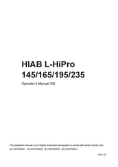 HIAB L-HiPro 195 Operator's Manual