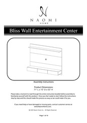 Naomi Home Bliss Wall Assembly Instructions Manual