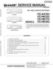 Sharp VC-H815U Service Manual