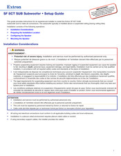 Extron electronics SF 8CT SUB Setup Manual