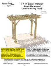 Outdoor living today 5' X 11' Breeze Walkway Assembly Manual