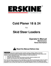 Erskine Attachments Cold Planer 24 Operator's Manual