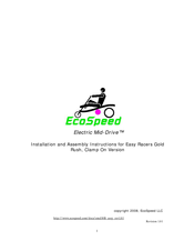 EcoSpeed Electric Mid-Drive Installation And Assembly Instructions