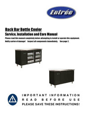 Entree BB-2D-70 Service, Installation And Care Manual