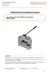 ermengineering TM-200 Use And Maintenance Manual