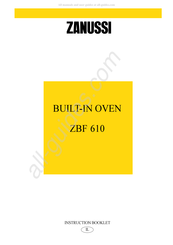 Zanussi ZBF 610 Instruction Booklet