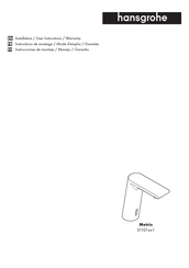 Hans Grohe Metris S 31101001 Installation/User Instructions/Warranty