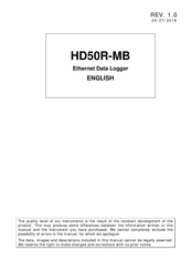 Delta OHM HD50R-MB Manual