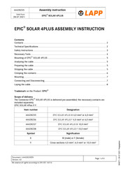 LAPP EPIC SOLAR 4Plus M Assembly Instruction Manual
