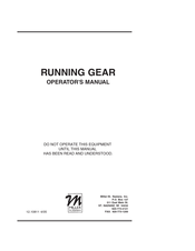 Miller RUNNING GEAR Operator's Manual