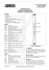 ADTRAN T200 IDSL OCU-R Installation And Maintenance Manual