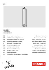 Franke 812497 Installation And Operating Instructions Manual