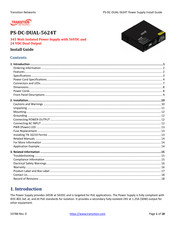 Transition Networks PS-DC-DUAL-5624T Install Manual