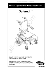 Invacare Solara jr. Owner's Operator And Maintenance Manual