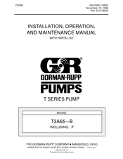 GORMAN-RUPP PUMPS T3A65-B Installation, Operation And Maintenance Manual
