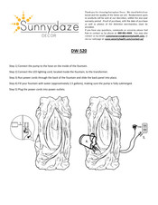 Sunnydaze Decor DW-520 Quick Start Manual