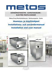 Metos MG4344338 Installation And User Manual