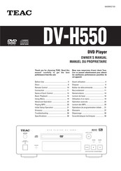 Teac DV-H550 Owner's Manual