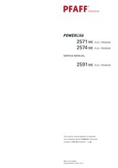 Pfaff POWERLINE 2591 ME PLUS Service Manual