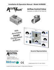 Accutrol AccuValve AVR6000 Installation & Operation Manual