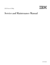 IBM Cloud Object Storage System Slicestor 2212 Series Service And Maintenance Manual