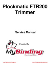 MyBinding Plockmatic FTR 200 Service Manual