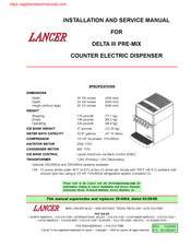 lancer DELTA III PRE-MIX Installation And Service Manual