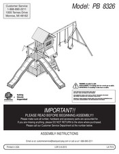 Backyard Play Systems PB 8326 Assembly Instructions Manual